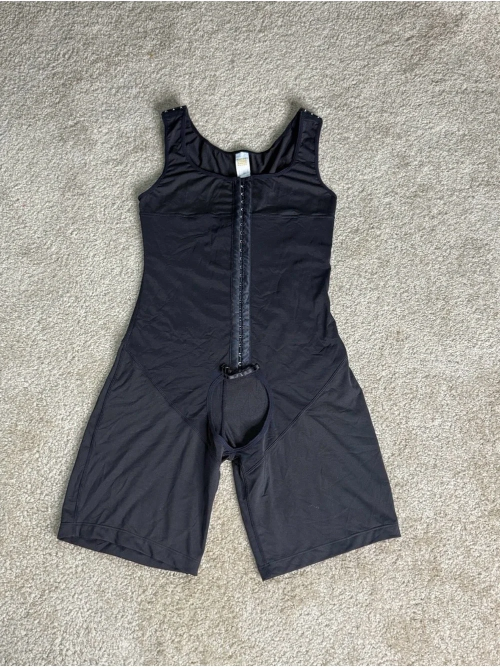 Men's Black Compression Body Shaper with Front Zipper